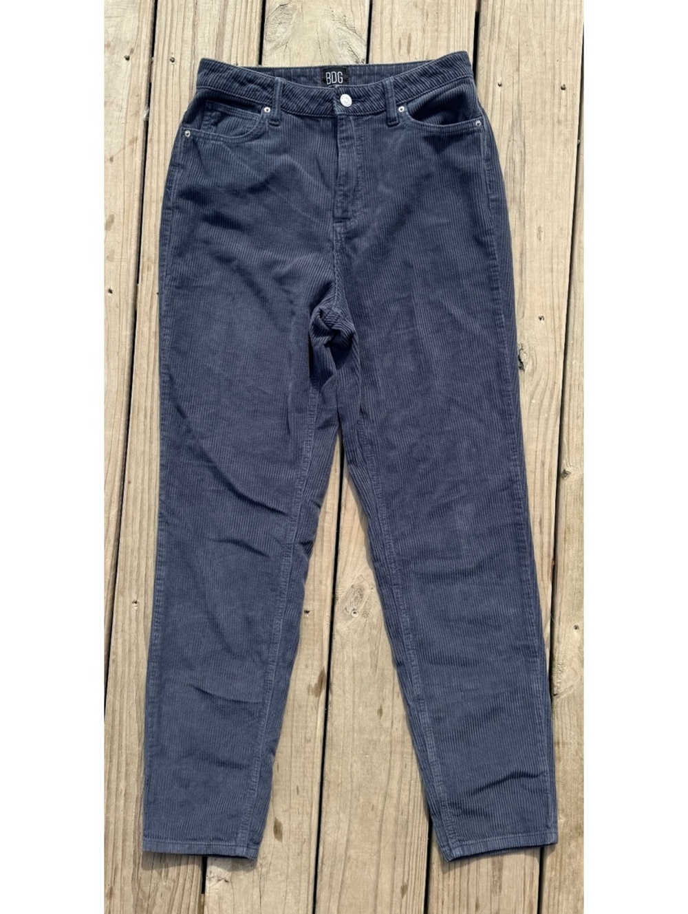 BDG Urban Outfitters Mom High Rise Corduroy Pants Blue Size 27 Tapered